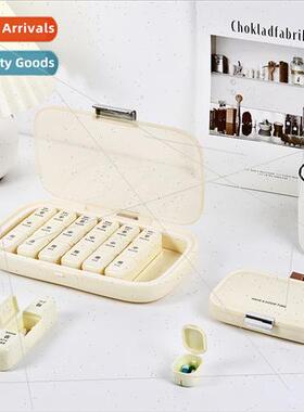 Pill box portable three meals a day on-the-go medication dis