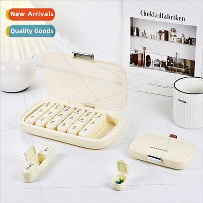 Pill box portable three meals a day on-the-go medication dis
