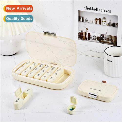 Pill box portable three meals a day on-the-go medication dis