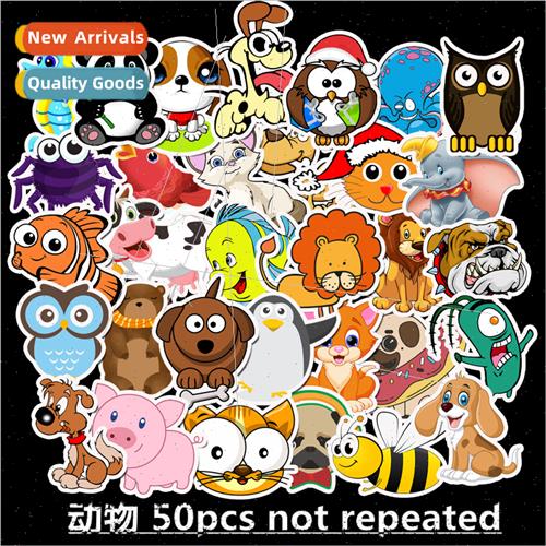 50pcs of cute animal stickers luggage motorcycle trolley cas
