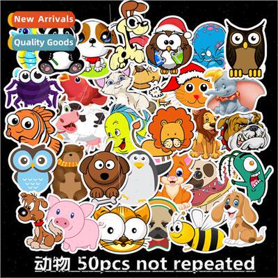 50pcs of cute animal stickers luggage motorcycle trolley cas