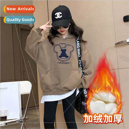 Autumn winter new children padded warm hooded sweater middle