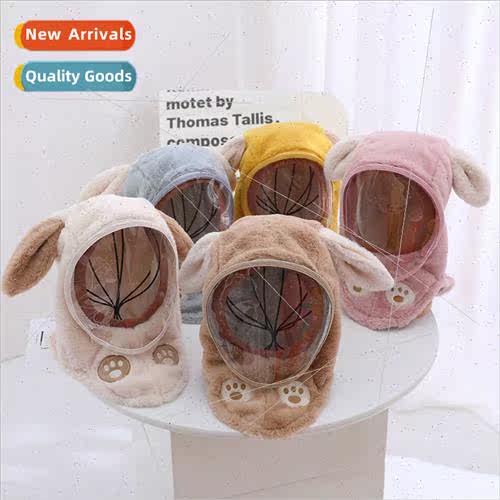 Autumn winter warm thickened plush embroidery children caps
