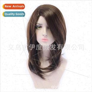 Wig New Europe Curly Brown Length Medium Female Hair Yizha