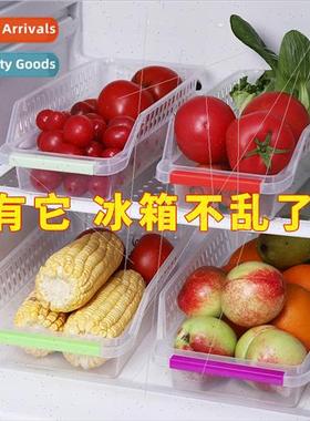 Household refrigerator storage box plastic transparent recta