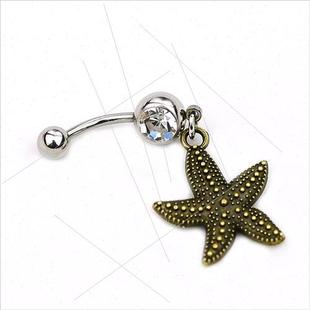 Nails Vintage Belly Ring Starfish Button Navel