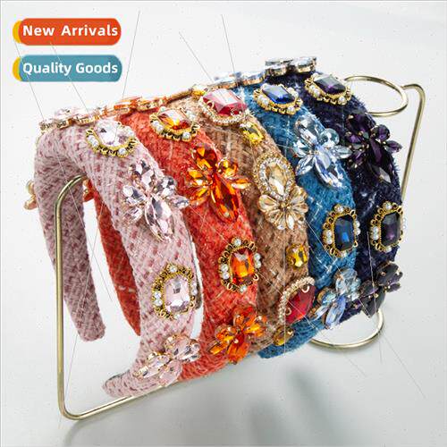 Europe new fabric hair bands female wide side wash face head