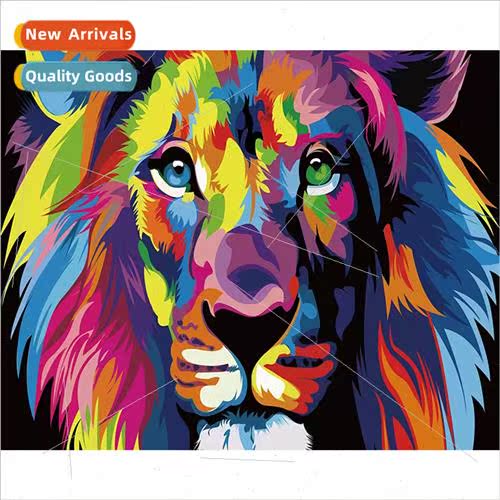 New full diamond colorful lion diamond painting living room