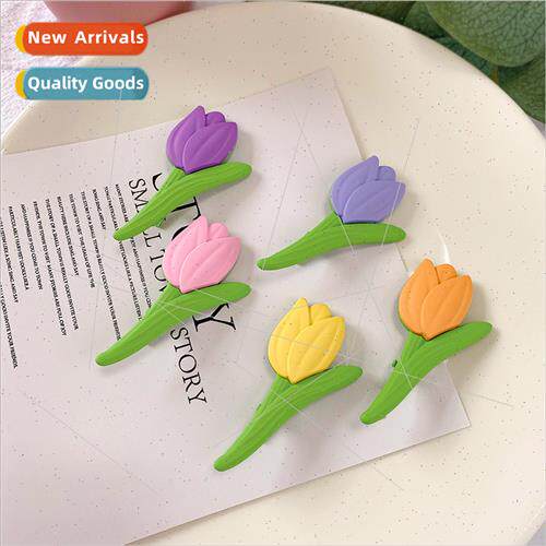 Tulip Flower Hair Clip Women Summer Back Head Plate Hair Hai