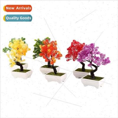 mulation potted plants mini plastic fake flowers small bonsa