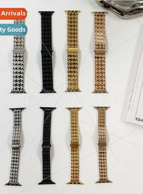 适用Apple Stainless Steel ThousBirds Check Metal Watch Bappl
