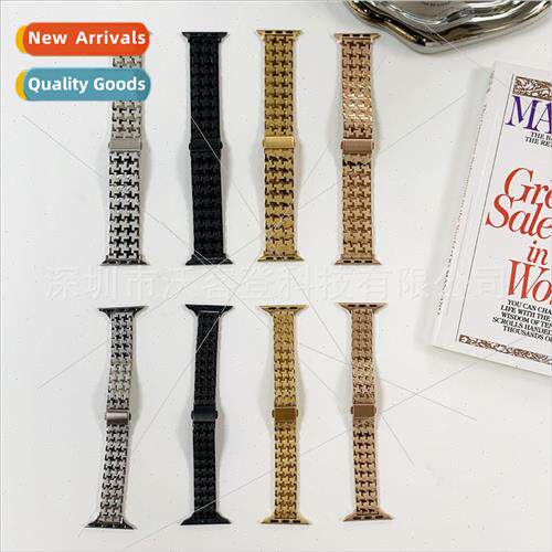 适用Apple Stainless Steel ThousBirds Check Metal Watch Bappl
