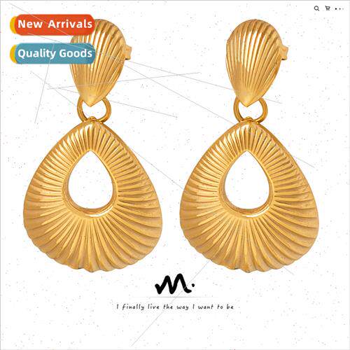 Versatile retro Europe threaded water drop hollow earrings s