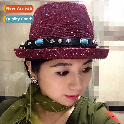Spring fall days men women riveted hat fall retro gem belt b