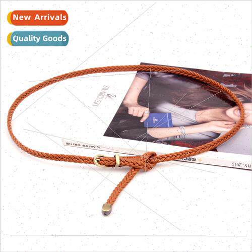 Handmade braided belt women pin buckle retro leisure hundred