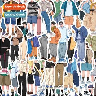 50 Boyfriend Wear Guide Handbook Stickers Cartoon Boys Chara