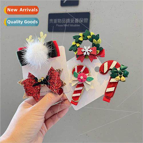 Christmas sleigh hair accessories children hair clips red ca