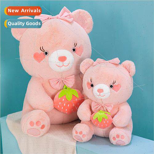 Cute hugging strawberry bear doll doll plush toys girls cudd