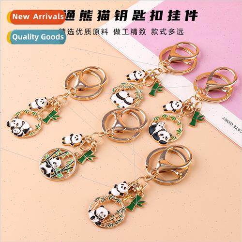 Cartoon alloy panda keychain pendant handmade diy charm acce