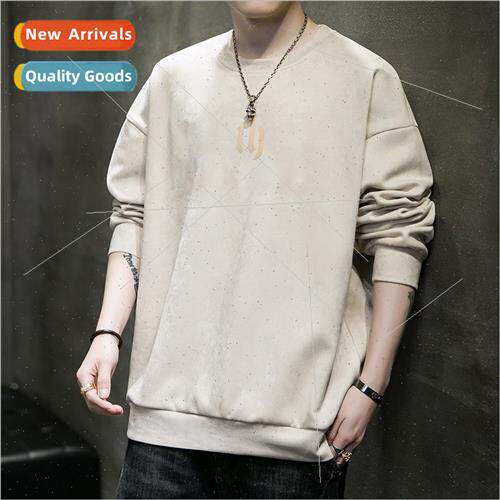 Suede Sweatshirt Men 2023 New  Loose Inner Spring Bottom Shi