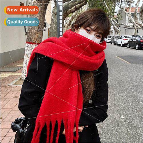 Winter new scarf female Korean  ins wind solid color hundred
