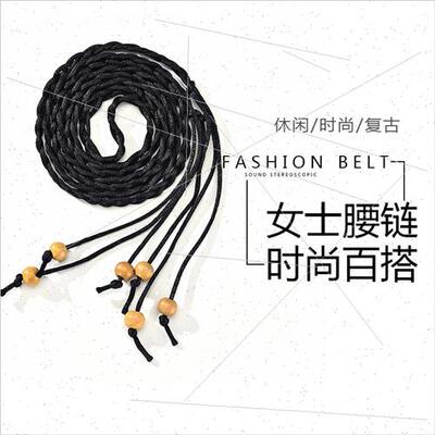 mple women braided thin belt microfiber fashion Korean decor