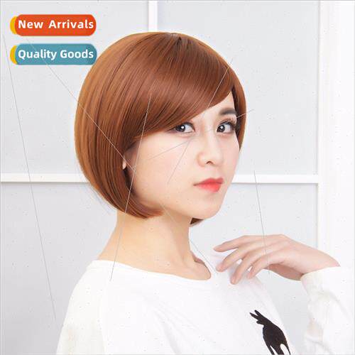 Wig female fashion bob head o short oblique bangs whole top