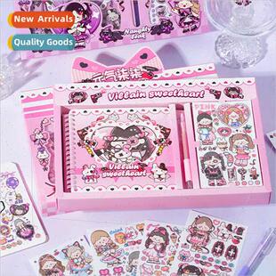 Genki Seven Seven book set cute cartoon girl heart square ha