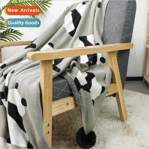 Soft Panda Sofa Blanket Knted Sofa Blanket Office Napping Bl