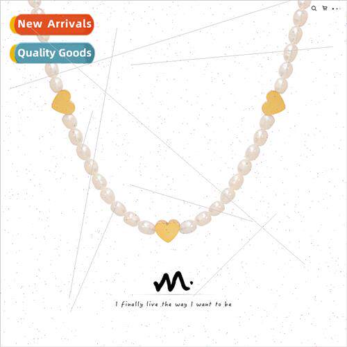 Korea ins sweet not lose color peach heart splicing chain ni
