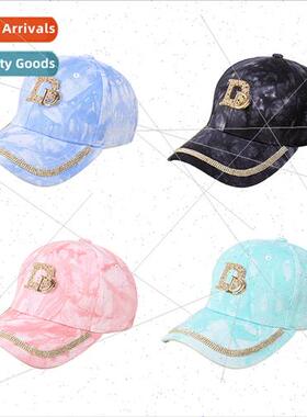 Summer new double D letters rhinestone cap couple outdoor nd