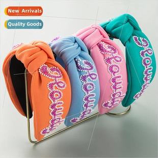 Bands High Rice Party Edge Wide Hair Alphabet Bead Sewn New