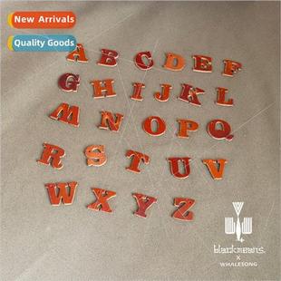 Retro  cowhide 24 letters keychain personalized creative sim