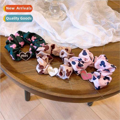 of retro ins cute sausage hair circle head tie love m sweet