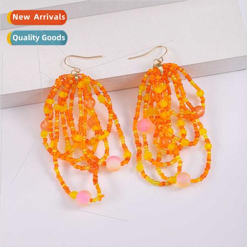 2024 Spring Summer new bohemian earrings fashion multi-layer