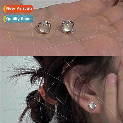 Whe moonstone earrings female ins cold wind advanced earring