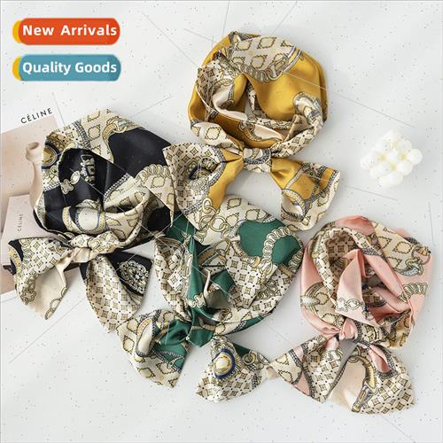 2023 Personalized Trend Striped Printed mulated lk Scarf Fem