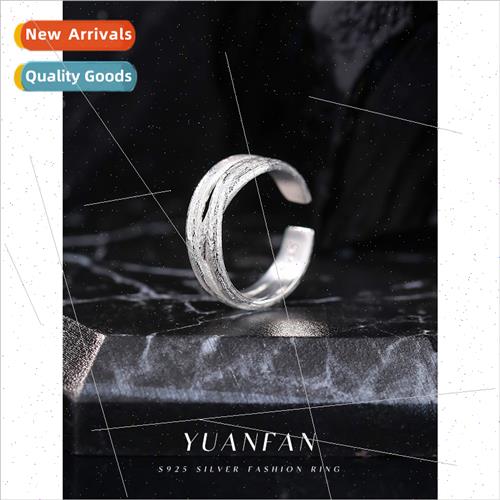 s925 silver frosted brushed multi-layer cross open ring fema