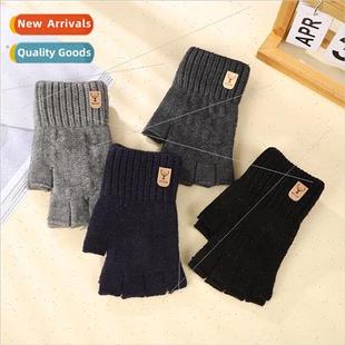 full half finger Spring outdoor Alpaca gloves riding Autumn