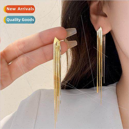 Korea wheat ears long gold silver tassel earrings 2023 new s
