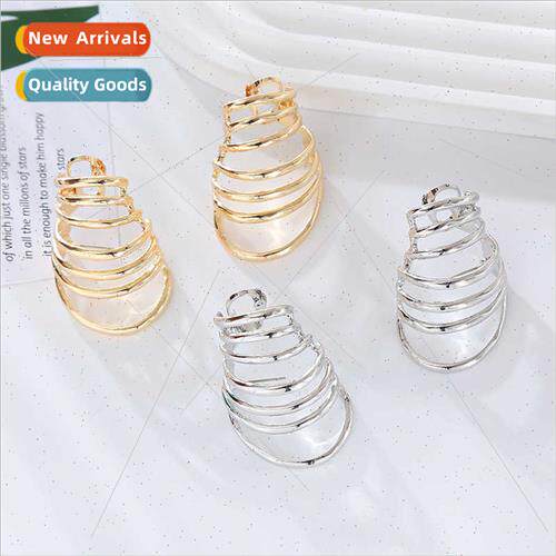 Europe new alloy earrings multi-layer circle spring-shaped e