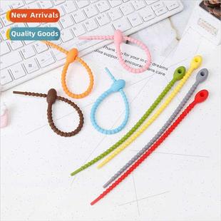 Colorful Data Cable Tie licone Ties Reusable Retractable lic