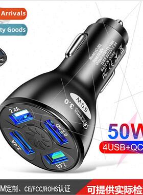 Car Charger 50W Quick Charge QC 3.0 4.0 4USB Quick Charge Ca