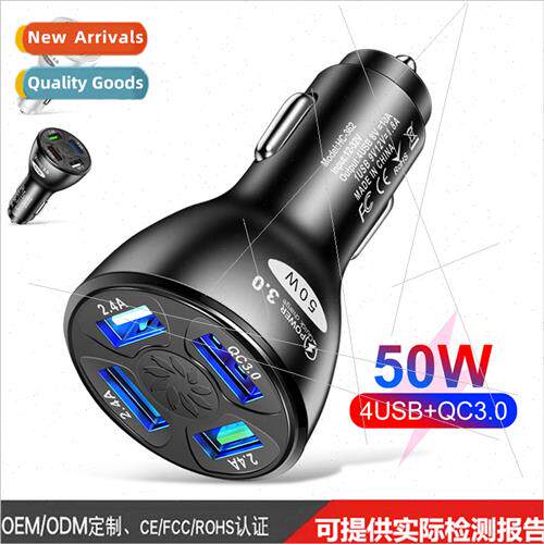 Car Charger 50W Quick Charge QC 3.0 4.0 4USB Quick Charge Ca