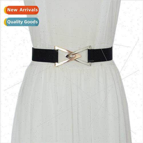 Women fashion versatile women belt simple triangle buckle el