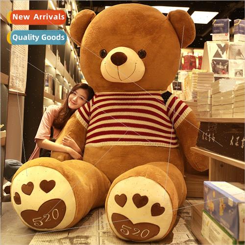 New large teddy bear plush toy doll wearing sweater rose bea