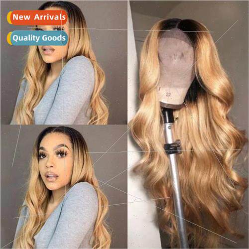 Europe Ladies Wigs Center Parted Long Curly Hair Big Wave Cu