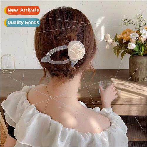 Grab clip camellia flower flower hair clip horizontal clip g
