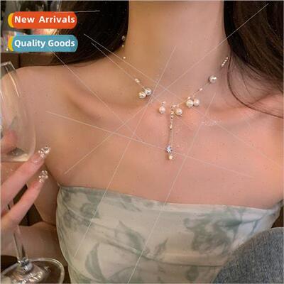 Tassel pearl necklace women summer pearl tassel necklace wom