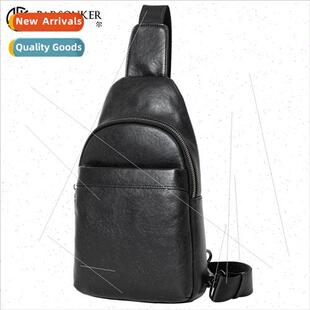 Men Chest Bag Leather mple Convenient Commuter Satchel Fashi